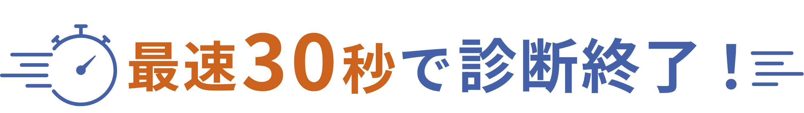 最速30秒で診断終了!